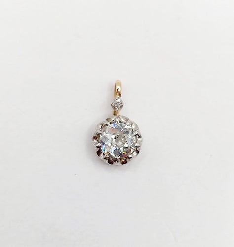 Pendentif antique en or rose 18k, platine et diamant 58 Facettes A07277