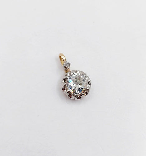 Pendentif antique en or rose 18k, platine et diamant 58 Facettes A07277