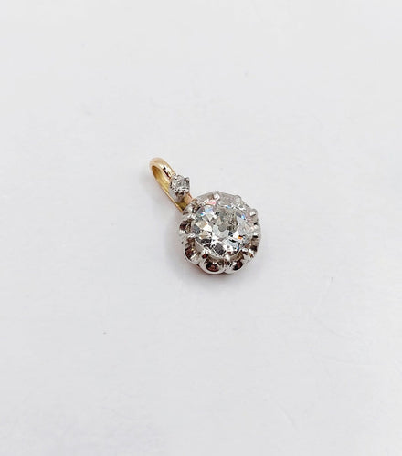 Pendentif antique en or rose 18k, platine et diamant 58 Facettes A07277