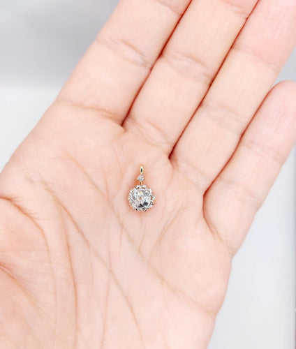 Pendentif antique en or rose 18k, platine et diamant 58 Facettes A07277