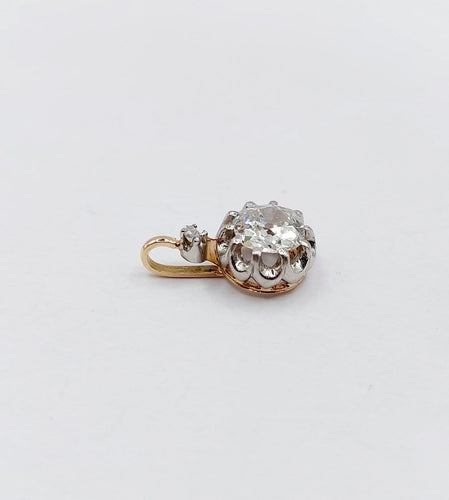 Pendentif antique en or rose 18k, platine et diamant 58 Facettes A07277