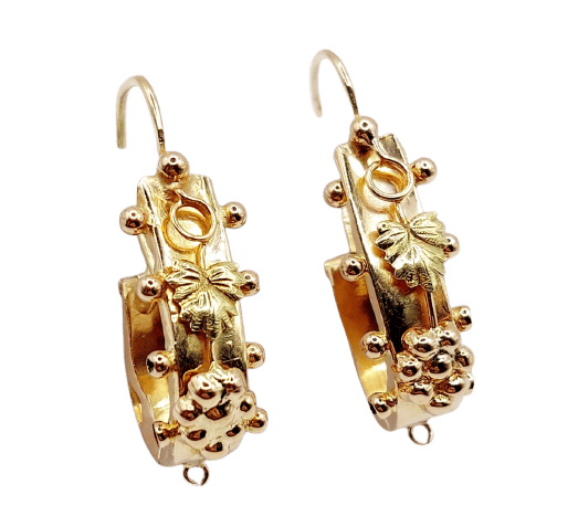 Dormeuses poissardes victoriennes en or rose 18k 58 Facettes A07455