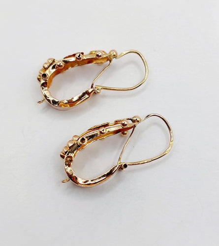 Dormeuses poissardes victoriennes en or rose 18k 58 Facettes A07455
