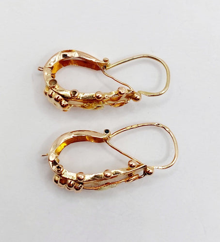 Dormeuses poissardes victoriennes en or rose 18k 58 Facettes A07455