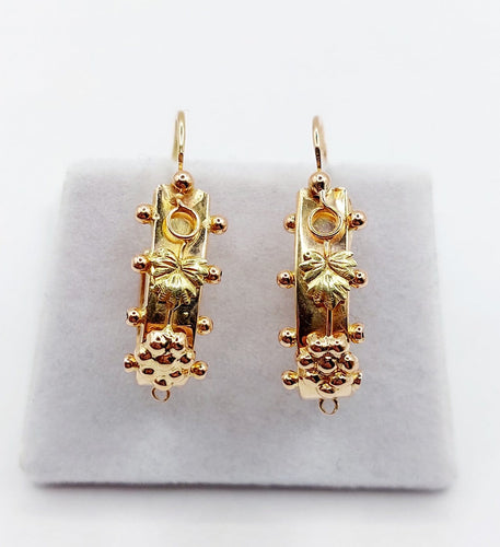 Dormeuses poissardes victoriennes en or rose 18k 58 Facettes A07455