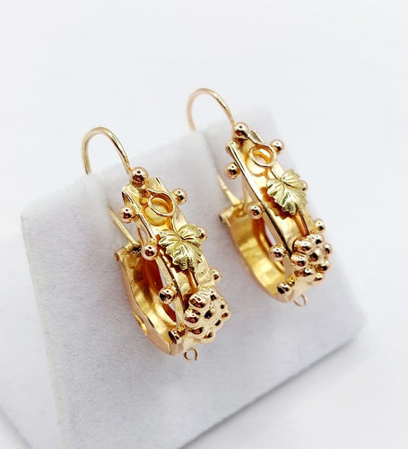 Dormeuses poissardes victoriennes en or rose 18k 58 Facettes A07455
