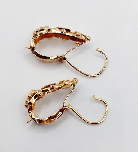 Dormeuses poissardes victoriennes en or rose 18k 58 Facettes A07455