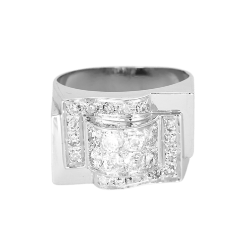 53 Tank - Bague ancienne en platine et diamants 58 Facettes BgTankptdts