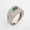 Bague 56 Bague large en platine 900 avec émeraude et diamants - taille 56 (FR) 58 Facettes G13414