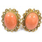 Boucles d'oreilles en or jaune 18 kt, corail rose et diamants 58 Facettes 442/26 E 246/26