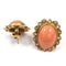 Boucles d'oreilles en or jaune 18 kt, corail rose et diamants 58 Facettes 442/26 E 246/26