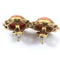 Boucles d'oreilles en or jaune 18 kt, corail rose et diamants 58 Facettes 442/26 E 246/26
