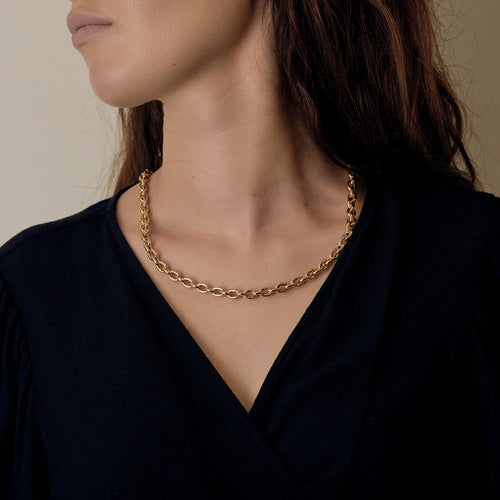 Collier maille forçat en or jaune 18 carats 58 Facettes ChaineForcat6,5
