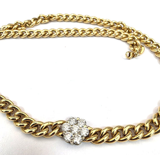 Collier en or jaune 18 ct avec diamants 58 Facettes 164/26 A