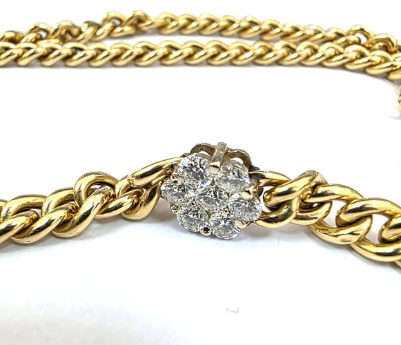 Collier en or jaune 18 ct avec diamants 58 Facettes 164/26 A