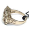 53 Bague en or jaune 18 kt avec diamants et émeraude 58 Facettes 418/26 A