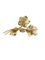 Broche fleurs en or jaune 18 carats et pierres 58 Facettes N64