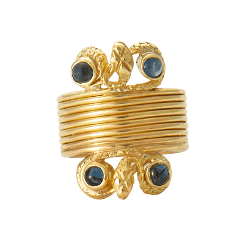53 Bague serpents en or jaune 18K et saphirs 58 Facettes LOWO03-1