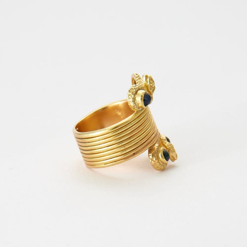 53 Bague serpents en or jaune 18K et saphirs 58 Facettes LOWO03-1