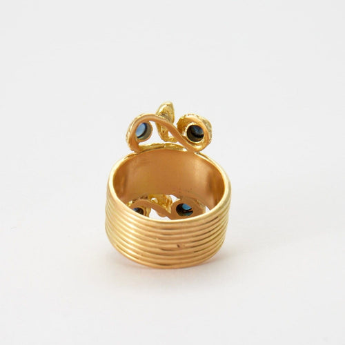 53 Bague serpents en or jaune 18K et saphirs 58 Facettes LOWO03-1