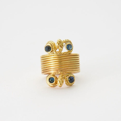 53 Bague serpents en or jaune 18K et saphirs 58 Facettes LOWO03-1