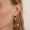 Boucles d'oreilles créoles en or jaune et améthystes 58 Facettes LOWO05-1