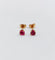 Puces d'oreilles vintage en or rose 18k et spinelles roses 58 Facettes A07556