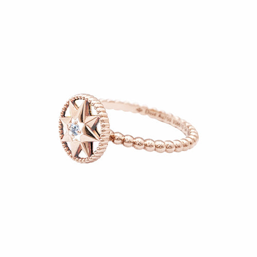 Bague 54 Dior Rose des Vents - Bague en or jaune, nacre et diamant 58 Facettes 35872
