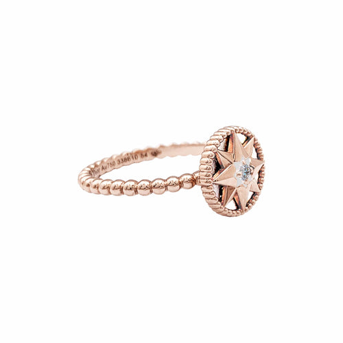Bague 54 Dior Rose des Vents - Bague en or jaune, nacre et diamant 58 Facettes 35872