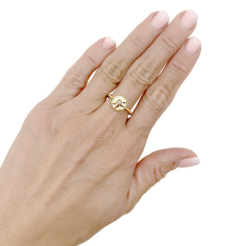 Bague 54 Dior Rose des Vents - Bague en or jaune, nacre et diamant 58 Facettes 35872