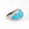 Bague 52 Bague dôme cocktail en or blanc 18 carats, turquoises et diamants 58 Facettes G13197