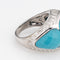 Bague 52 Bague dôme cocktail en or blanc 18 carats, turquoises et diamants 58 Facettes G13197