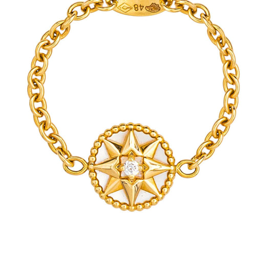 48 Dior Rose des Vents - Bague en or jaune, diamant et nacre 58 Facettes 4749151RV