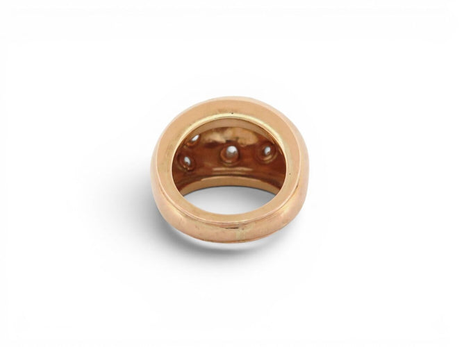 43 Bague dôme en or jaune 18K et diamants 58 Facettes 273983
