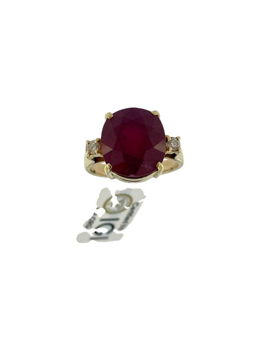 55 Bague cocktail IGI en or jaune, rubis et diamants 58 Facettes A2088