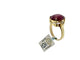55 Bague cocktail IGI en or jaune, rubis et diamants 58 Facettes A2088