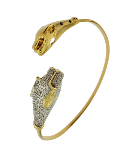 CEMPP - Bracelet Panthère en or 18 carats, diamants et saphirs 58 Facettes BR1573
