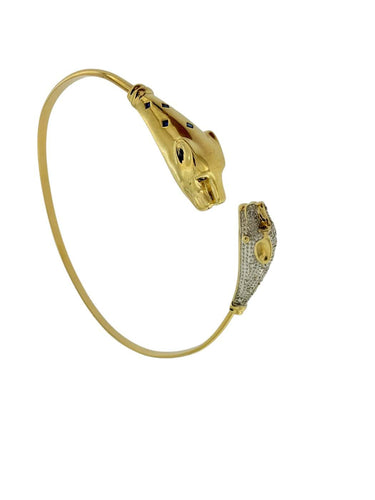 CEMPP - Bracelet Panthère en or 18 carats, diamants et saphirs 58 Facettes BR1573