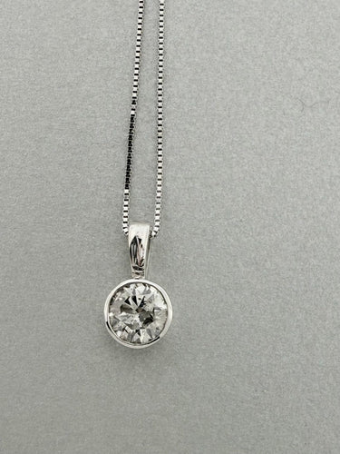Binder - Collier solitaire en or blanc 14 carats et diamant 1,25 ct 58 Facettes C1594