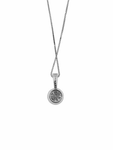 Binder - Collier solitaire en or blanc 14 carats et diamant 1,25 ct 58 Facettes C1594