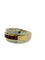 53 Guy Laroche - Bague ceinture en or jaune et blanc, diamants et rubis 58 Facettes A2095