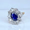 50 Bague marguerite en or 18 carats, saphir et diamants 58 Facettes AB735