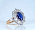 50 Bague marguerite en or 18 carats, saphir et diamants 58 Facettes AB735