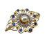 Broche en or jaune avec saphirs, diamants et perle 58 Facettes AB736