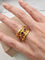 Bague 58 Bague vintage 1960 en or jaune 18 ct et rubis 58 Facettes CV-091