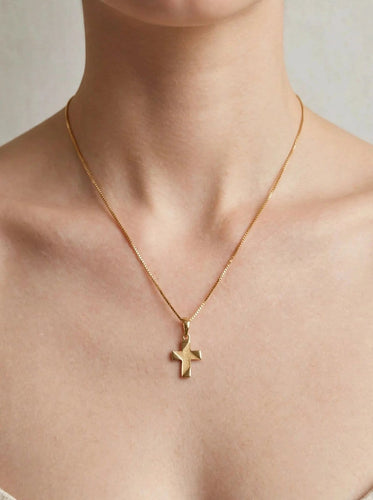 Pendentif croix vintage en or jaune 18 ct 58 Facettes CV-094