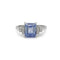 54 Bague en platine, diamants et saphir Ceylan non chauffé 3,50 ct 58 Facettes SA028