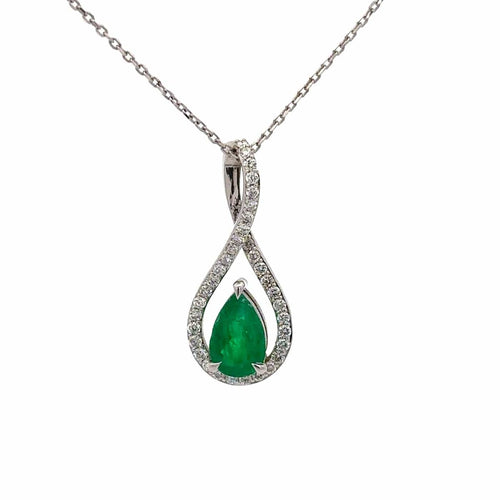 Pendentif Imperial Heritage - Pendentif en or blanc, diamants et émeraude 58 Facettes 50484