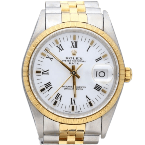 Rolex Date - Montre 34 mm en or jaune et acier 58 Facettes MT46945