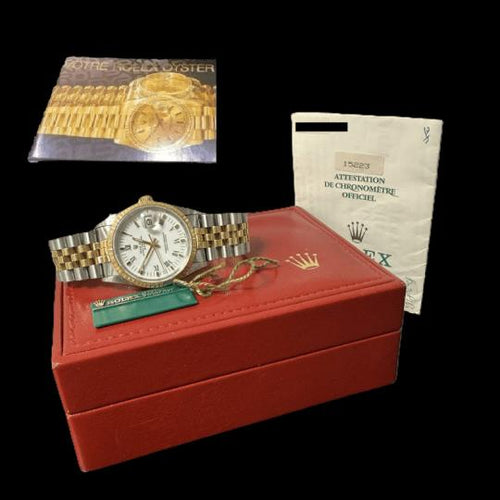 Rolex Date - Montre 34 mm en or jaune et acier 58 Facettes MT46945